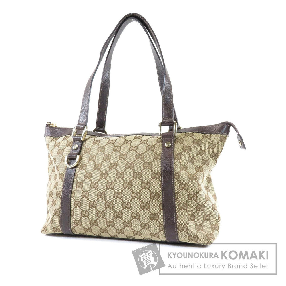 Gucci GG Canvas Abbey Tote bag brown leather